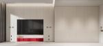 Beige And Red Accents Stainless Steel Full-Height Bedroom Wardrobe Cabinet