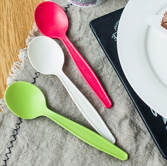 white color biodegradable Corn starch spoons