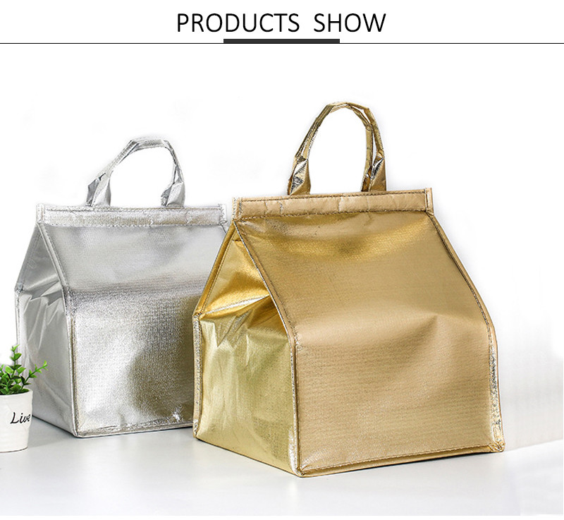 Insulated L28cm Picnic Food Bag for Outdoor Lunch
