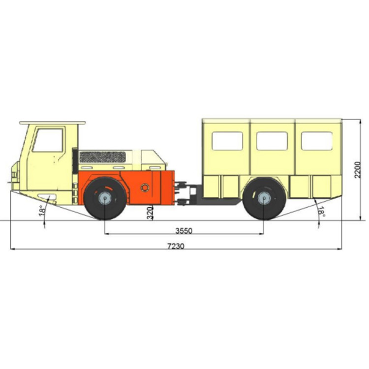 16 Seats Underground Mining Vehicle Diesel Drive Powered STRU-16