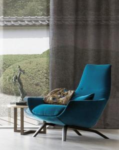 China Leather Swivel Armchair With Armrests , Ermes Swivel Chairs For Living Room / Hotel factory
