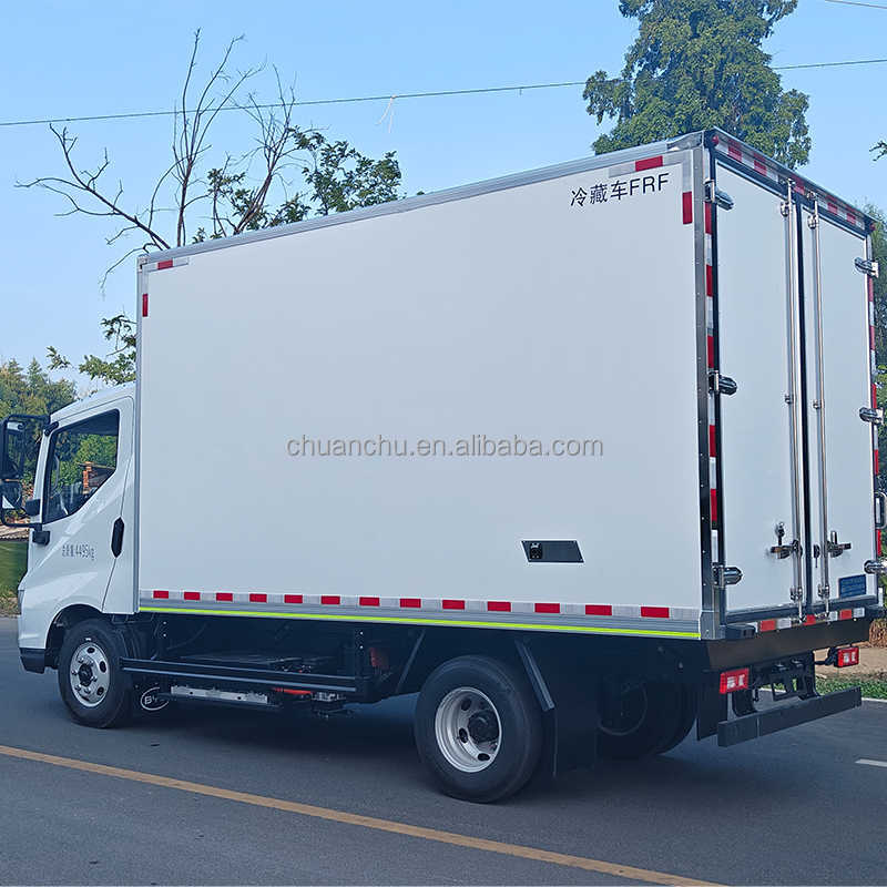 FRP Panels Pure Electric Refrigerated Box Truck With Side Door Refrigerator Cargo Truck