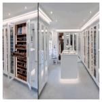 MDF Plastic Bedroom Sliding Wardrobe Modern Metal Solid Wood