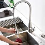 Motion Activated Pull Down Kitchen Faucet 18/10 Stainless Steel Rotatable