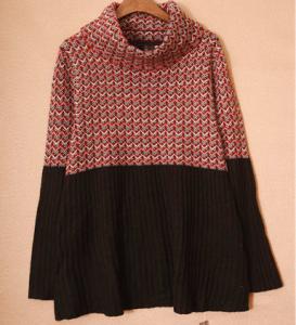 China Color blocked ladies sweaters factory