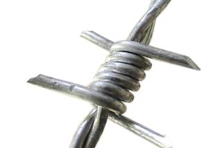 China Reverse Twisted Barbed Wire Fencing 12.5ga. 2 Points factory