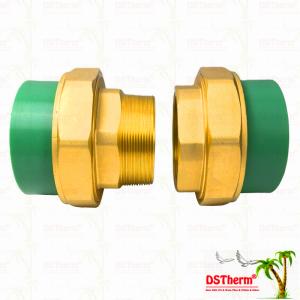 China Green Ppr Male &amp; Female Customized Brass Threaded Union Corrosion Resistant factory