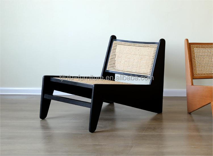 Rubber Wood Frame Nordic Style Leisure Chair for Living Room Wooden Lounge Chair