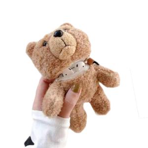 China Teddy Bear Doll Apple Wireless Headset Protective Case Plush on sale