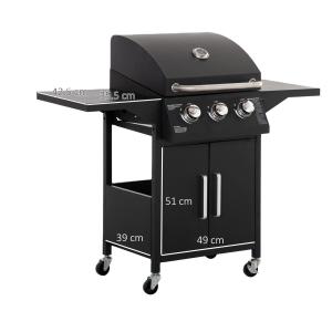 China Stainless Steel 30 000 BTU Patio Garden Barbecue Grill 304 SS Warming Grid Side Shelves factory