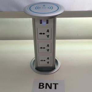 China Multifunctional kitchen pop up power socket with wireless phone charger factory