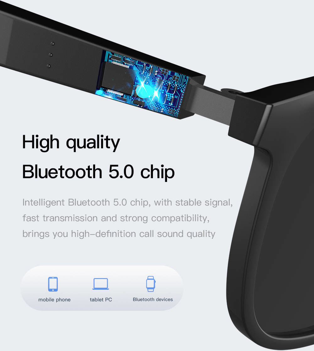 Wireless Bluetooth Sunglasses Smart Eyewear Glasses Built In Mic IPX4 Waterproof