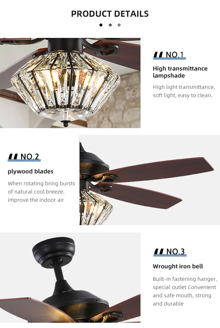 Commercial 65W 120V Matte Black Ceiling Fan With Light And Remote