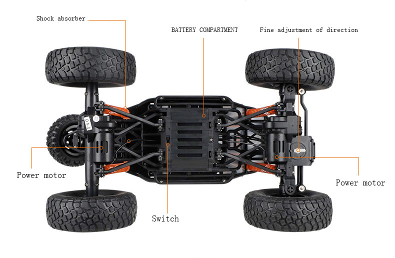 Electric RC Crawler Car Toy 4WD Off Road Truck High Speed Remote Control Racing Truck