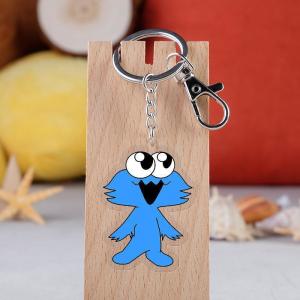 Metal Ring Attachment Transparent Acrylic Keychain Durable Cartoon Sesame Street