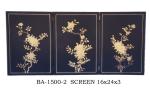 Rectangle Soild Wood Decorative Folding Screens Room Divider Black Background