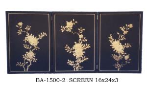 China Rectangle Soild Wood Decorative Folding Screens Room Divider Black Background Gilding factory