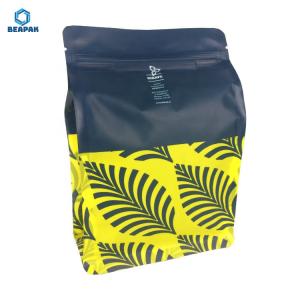 China Recyclable Coffee Laminated 120um Gusseted Flat Bottom Pouches factory