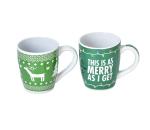 Wholesale ceramic Festive red decal Christmas mug coffee mugs