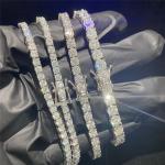 Hip Hop Moissanite Tennis Necklace 925 Sterling Silve VVS Diamond Tennis