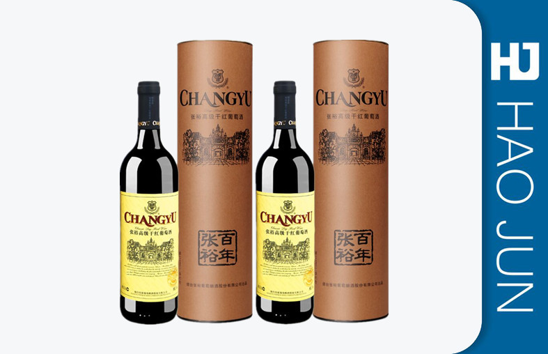 Fashion Cylinder Cardboard Boxes For Wine Bottles , FDA SGS Certification
