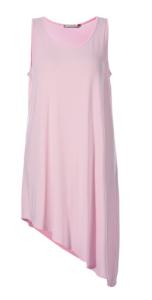China Sweet Pink Color Sleeveless Womens Casual Summer Dresses With Asymmetrical Hem factory