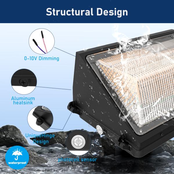 40W-120W Dimmable LED Wall Pack Light with Motion Sensor IP65