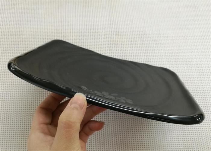 Japanese-style Rectangular Sushi Plate Black Melamine Dinnerware Weight 264g