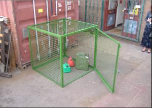 China Outdoor Propane Storage Cage Green Color , Gas Bottle Cage Powder Coating factory