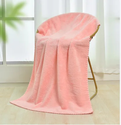 Solid Color Bath Towel Set Thick Coral Fleece for Ultimate Softness and Absorbency