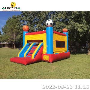 China Mini Inflatable Bounce House Combo Moon Walk With Water Slide Outdoor factory