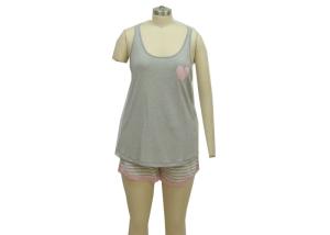 China Lightweight Women'S Sleeveless Pajama Sets , Women'S Nightgown Sets Deep Round Neck factory