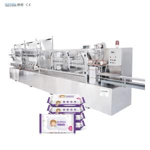 China Compact Design 120pcs / Pack Wet Wipes Making Machine With Slittings Baby Wipes Machinery factory