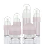 Matte pink skincare empty container portable travel set lotion bottle and cream