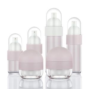 China Matte pink skincare empty container portable travel set lotion bottle and cream jar factory