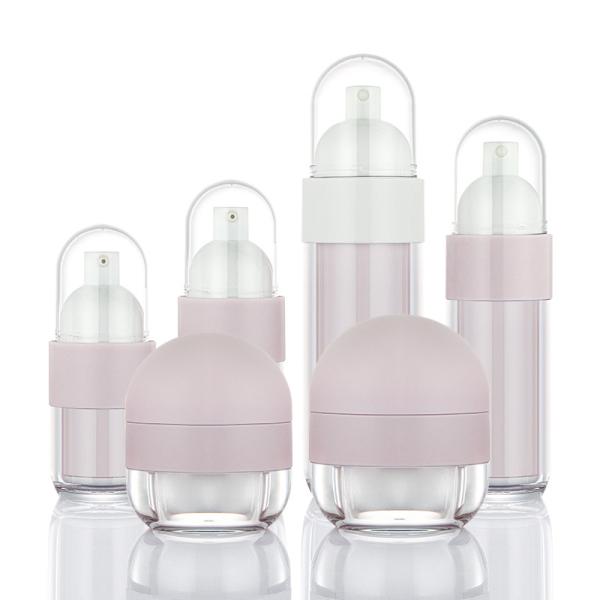 Matte pink skincare empty container portable travel set lotion bottle and cream