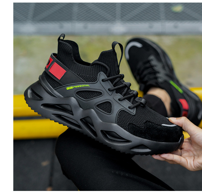 Comfortable And Durable Anti-Smashing EVA Sole Safety Shoes With Flying Knit Upper