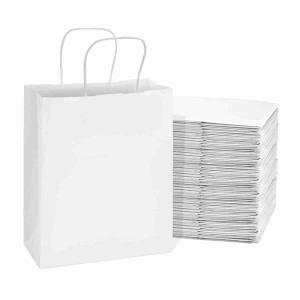 China Custom Gift Kraft Paper Shopping Bag With Handle And Logo 10x5x13 16x6x12 factory