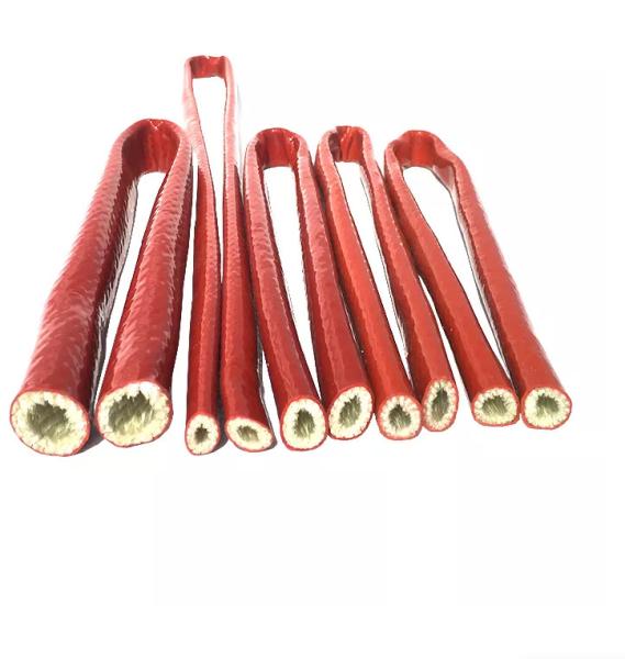 Fire Resistance Heat Resistant Sleeve Fiberglass Silicone Rubber Coated Fire