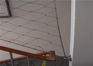 China Flexible Diamond 7 × 7 Stainless Steel Ferrule Rope Mesh Fence For Safety Net factory