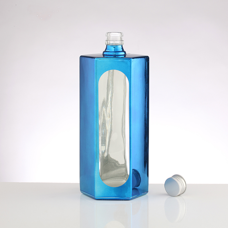 Custom Sealing Type Fancy Electroplated Colored Wine Bottles for Bar Celebrations