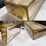 Double Sided Ice Solid Transparent Glass Block Heat Preservation 200x100x50mm
