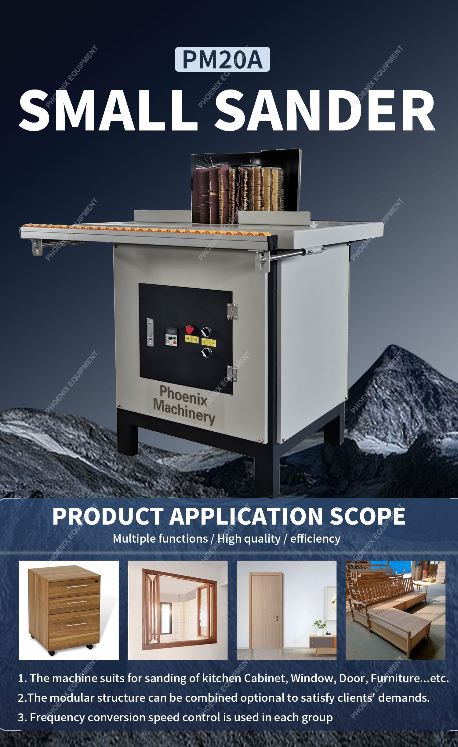 380v/50Hz Woodworking Cabinet Door Edge Brush Sander Drum Side Sanding Machine Wood Door Polisher