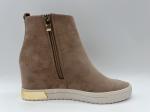 High Top Tan Leather Hiking Shoes Lightweight With Metal Zipper