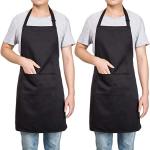 Waterproof Unisex Black Cotton Apron Professional Barista Antifouling Full Body