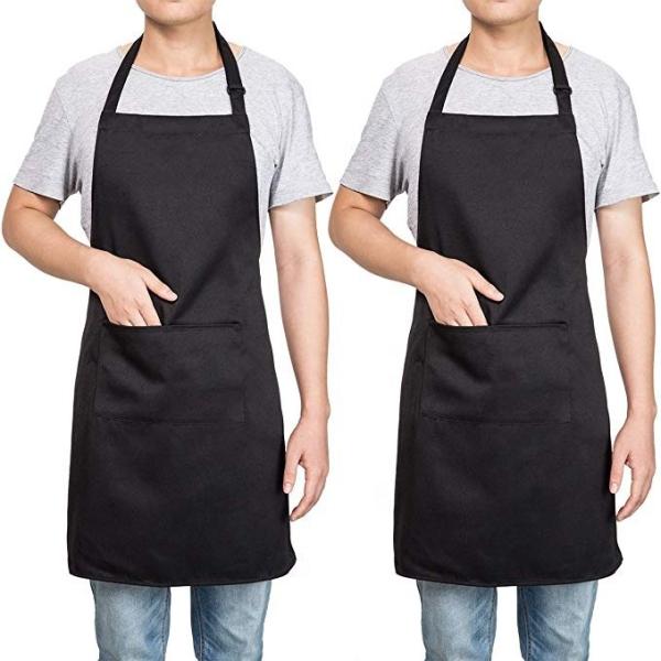 Waterproof Unisex Black Cotton Apron Professional Barista Antifouling Full Body