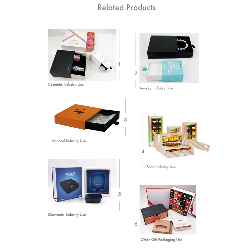 Luxury Printed Packaging Box Matt Lamination Drawer Printed Cardboard