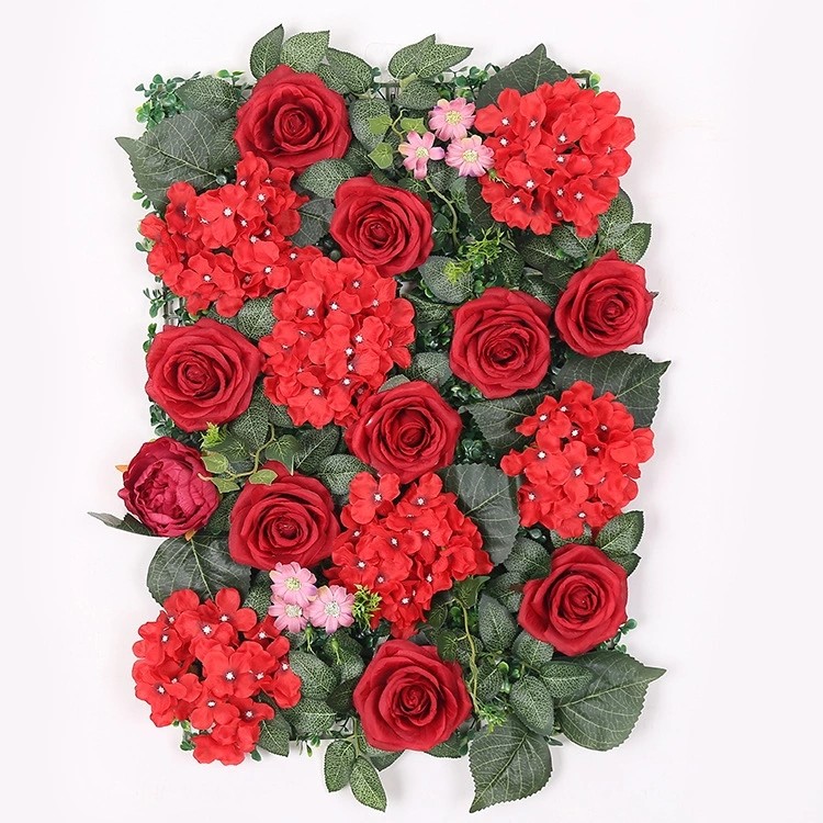 Background Wedding Wall Flower Hydrangea with Rose Artificial Silk Flower Wall