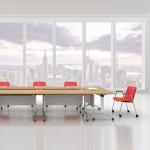 55 Inch Training Room Table Stackable Movable Training Table 25mm Thickness