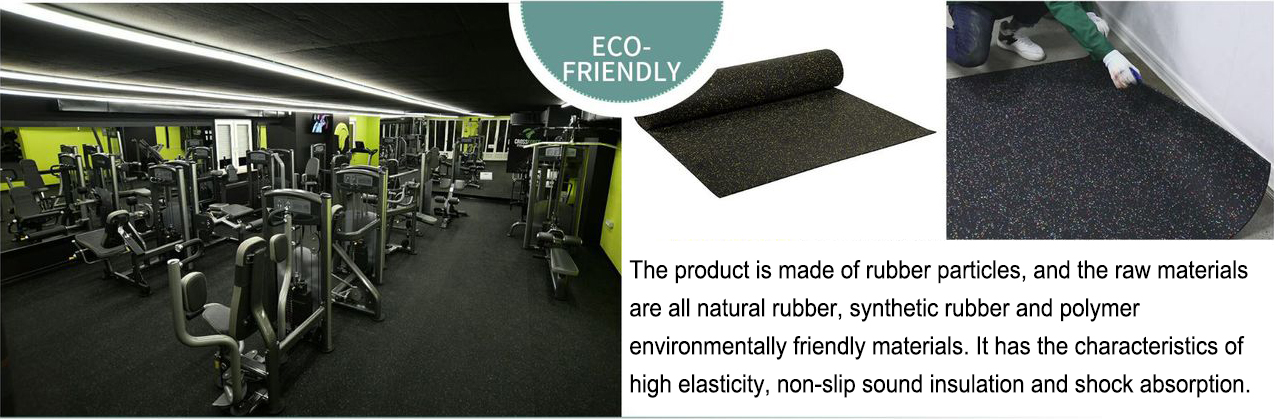 3mm-15mm Outdoor Playground Click Locking Rubber Gym Flooring Roll for Noise Reduction